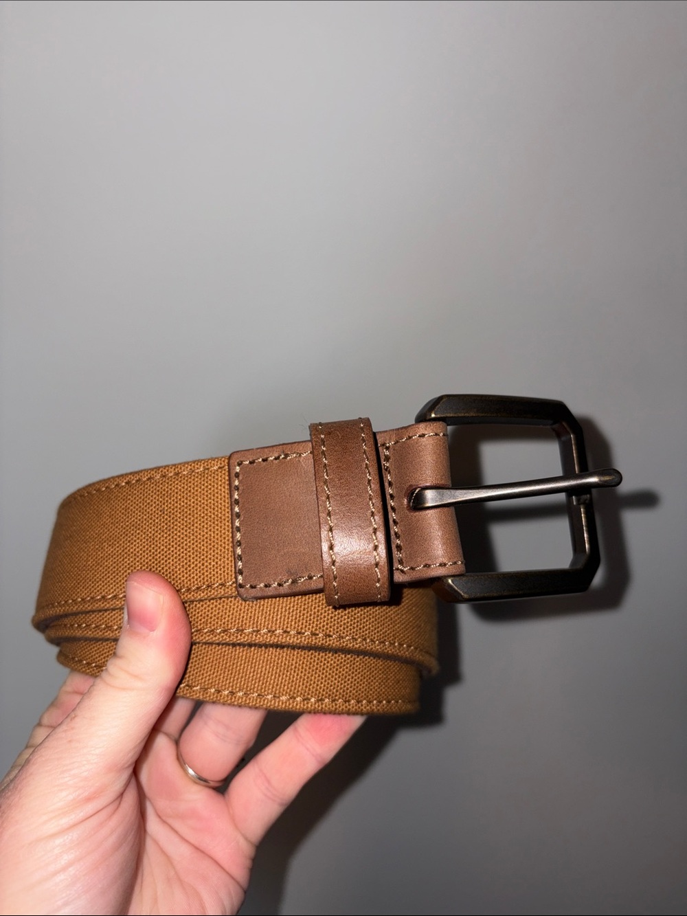 Men's Carhartt Tan Belt – Classic Casual Dress Style 36 Waist